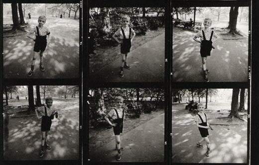 Contact Sheet of Child with a Toy Hand Grenad in Central Park by Diane Arbus 