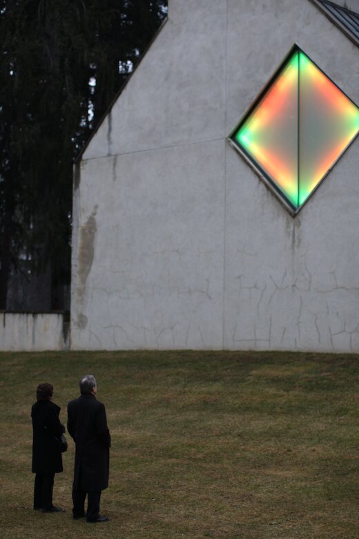 Glenn & Patrice watch the lights. Bill Fitzgibbons Ketonah Museum of Art Ketonah Lights