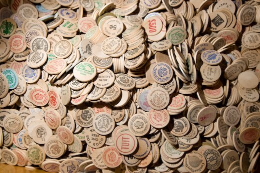 Wooden Nickles from Wooden Nickle Museum Vault