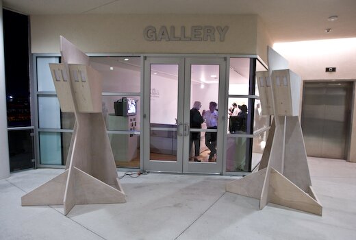 Sound sculpture at entrance to MACC (Texas Biennial)